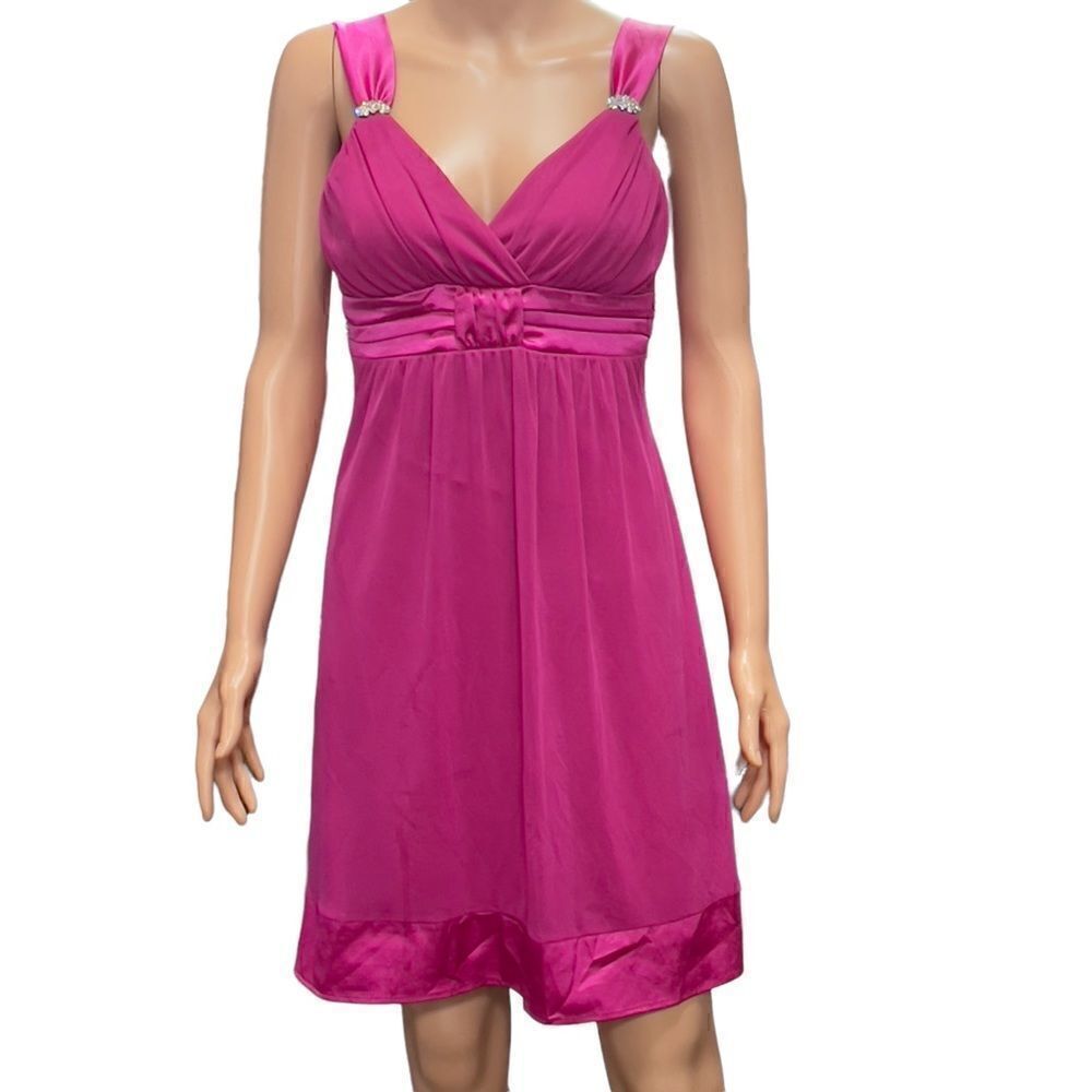 deb Pink Mesh Tie on Back Homecoming Dress LARGE